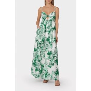 Milly Noah Palm Print Poplin maxi Dress Size 2